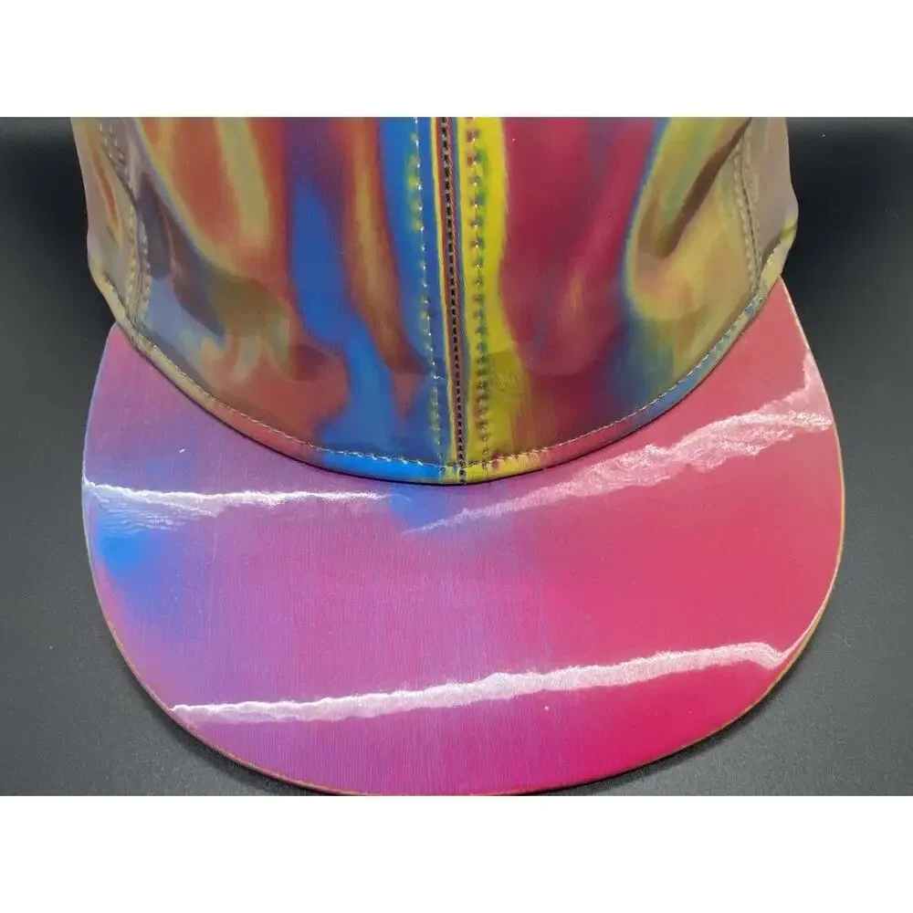 Back To The Future 2 Marty McFly Ball Cap Iridescent Metallic Hat Rainbow Bill